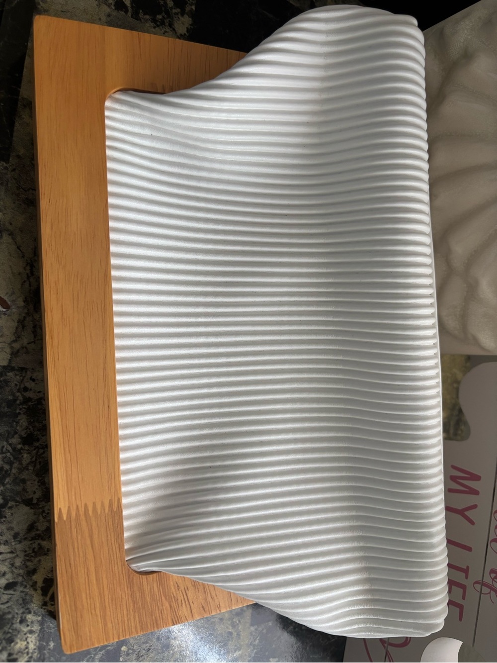 White Ribbed Clutch - Picture 2 of 5